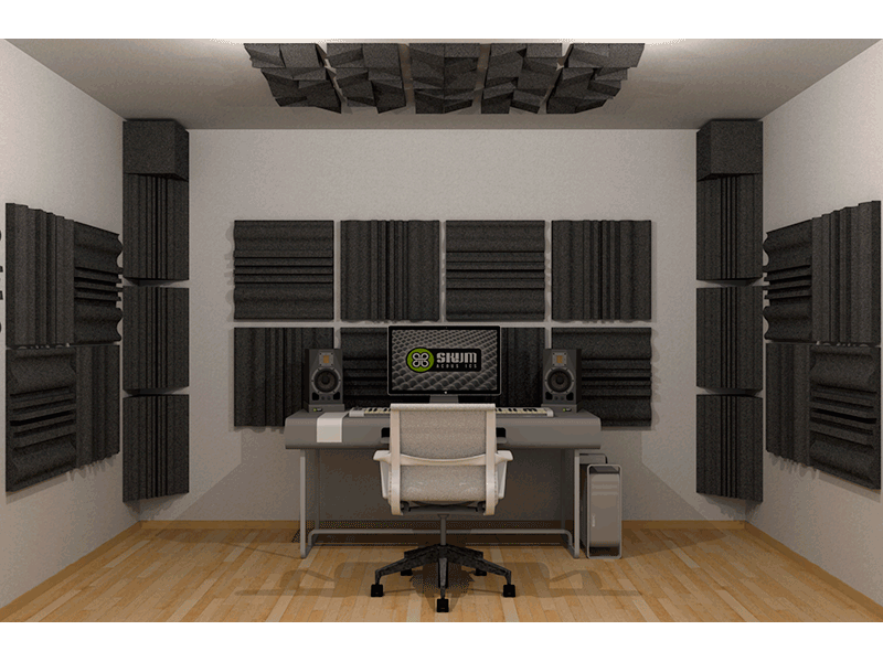 Mousse acoustique en studio, panneaux d'isolation acoustique, 4